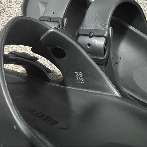 Birkenstocks Black Double Buckle Slide Sandals Unisex W 8 8.5 M 6 6.5 - Picture 6 of 13